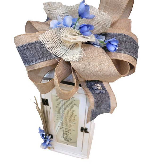 Lantern Footprints in the Sand 17" High