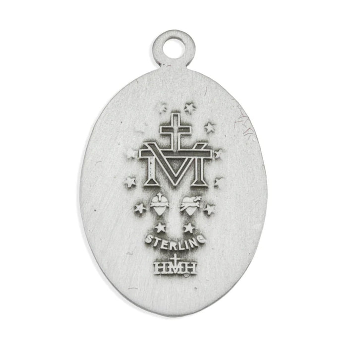 Miraculous Medal Scalloped Edge on 18" Chain