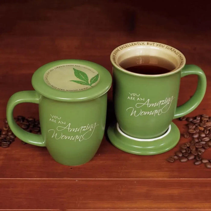 Amazing Woman Coaster Mug in Green