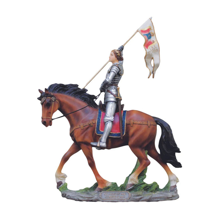 St. Joan of Arc Statue in Fully Hand-Painted Color 10" x 11"