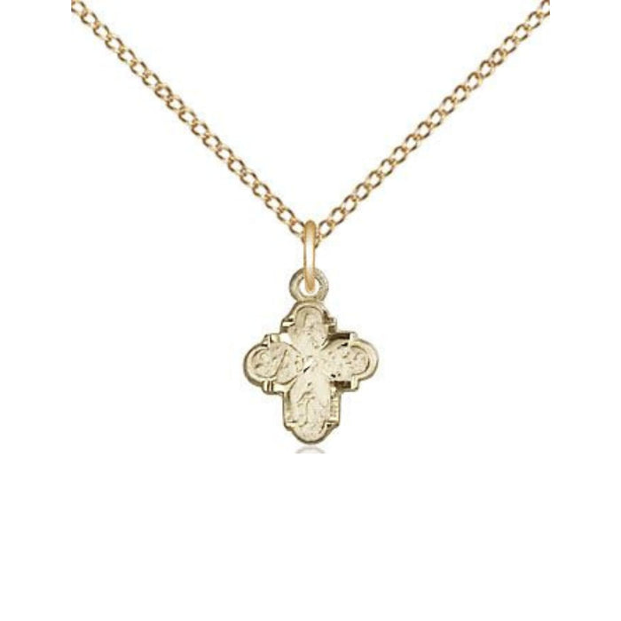 Four Way 14kt Gold Filled on a 18" Gold Filled Chain