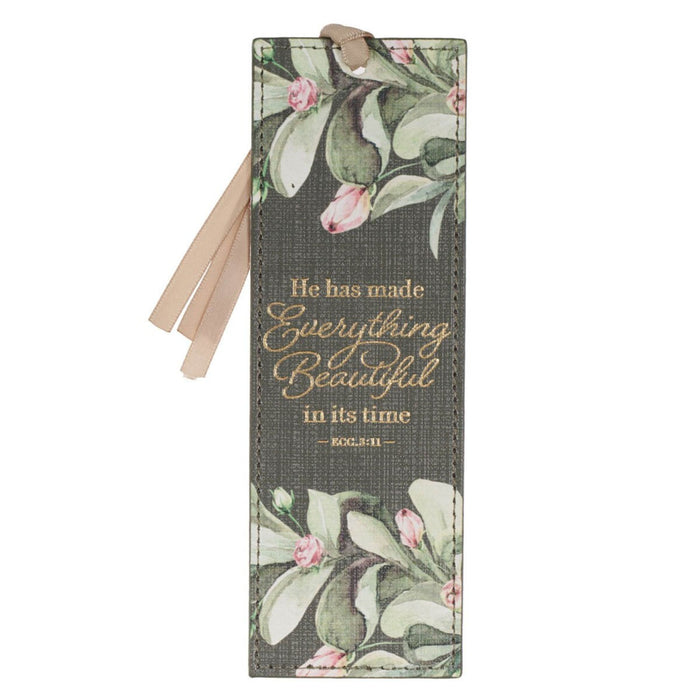 Everything Beautiful Green Faux Leather Bookmar