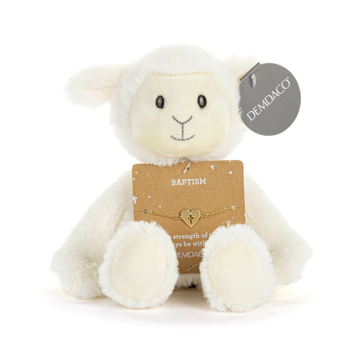 Baptism Lamb and Bracelet 8in