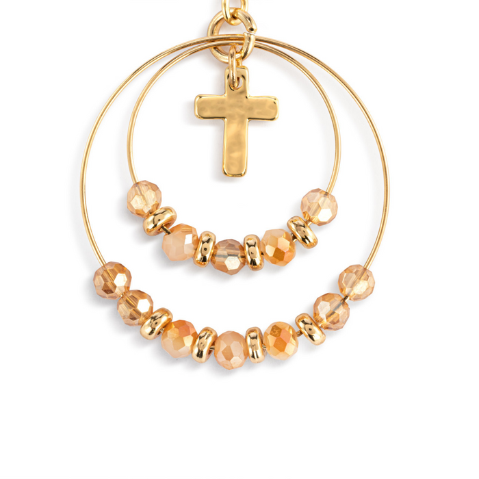 Prayer Earrings Champagne Beads
