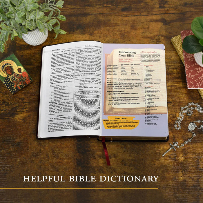 NEW CATHOLIC BIBLE - ST JOSEPH - WHITE FAUX LEATHER
