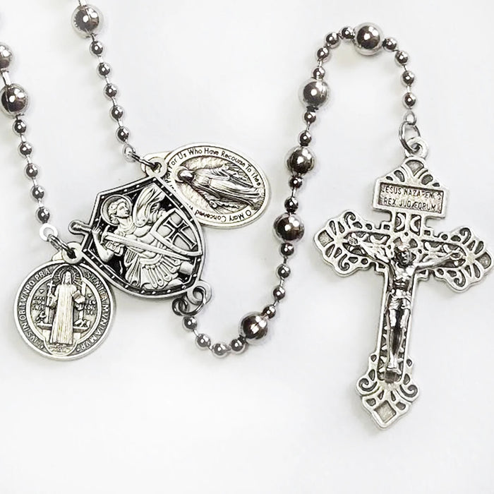 St. Michael the Defender Combat Rosary Silver