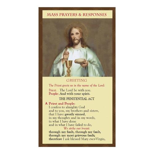 MASS PRAYER AND RESPONSES - POCKET PRAYER CARD - TRIFOLD