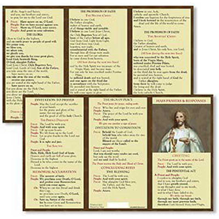 MASS PRAYER AND RESPONSES - POCKET PRAYER CARD - TRIFOLD