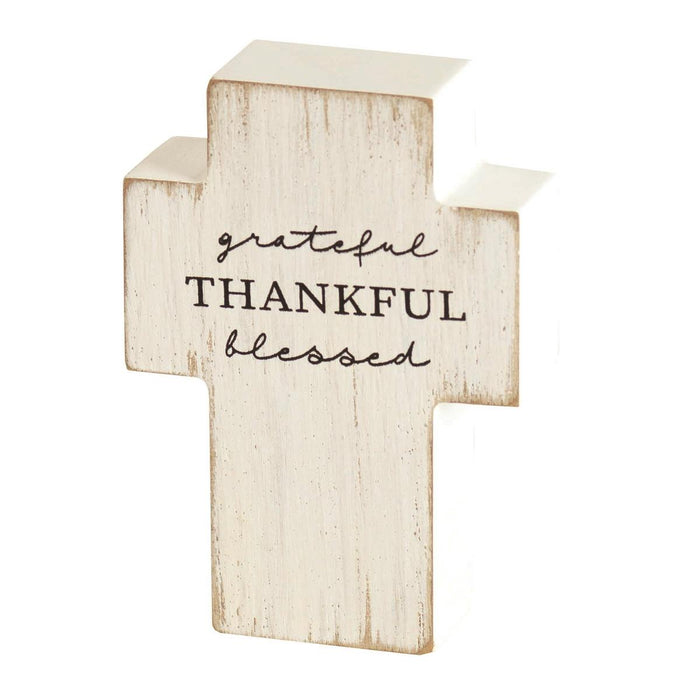 Tabletop Cross Grateful Thankful Blessed