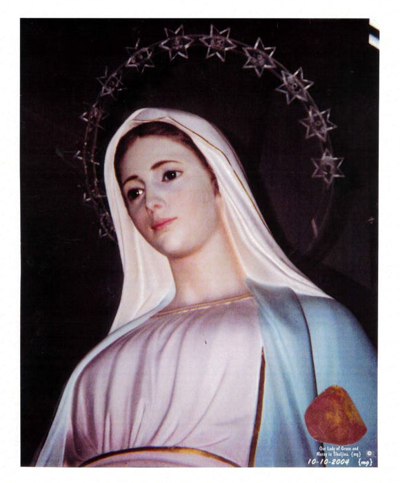 Photo of Our Lady in Tihaljina with Rose Petal Print 9" X 12"