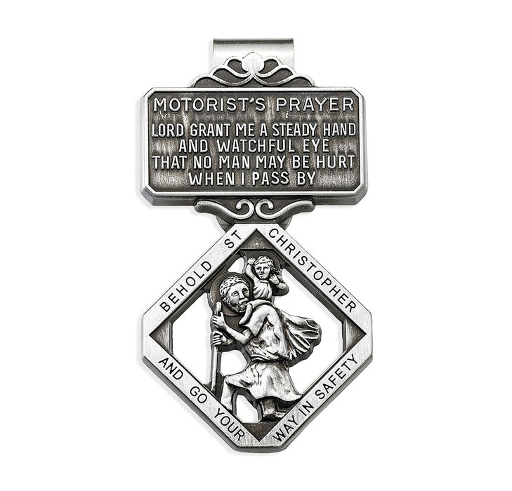 Visor Clip St Christopher with Motorist's Prayer