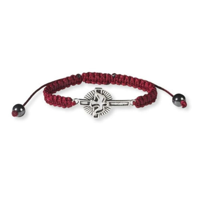 Bracelet Holy Spirit Cross Red Corded