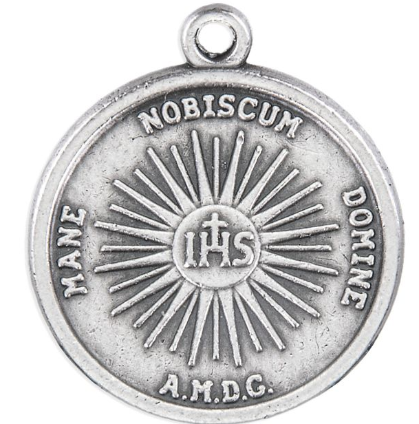 1" Holy Face of Jesus, Head of Christ Medal in Antiqued Silver Finish