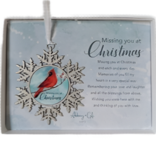 ORNAMENT - MISSING YOU AT CHRISTMAS - CARDINAL