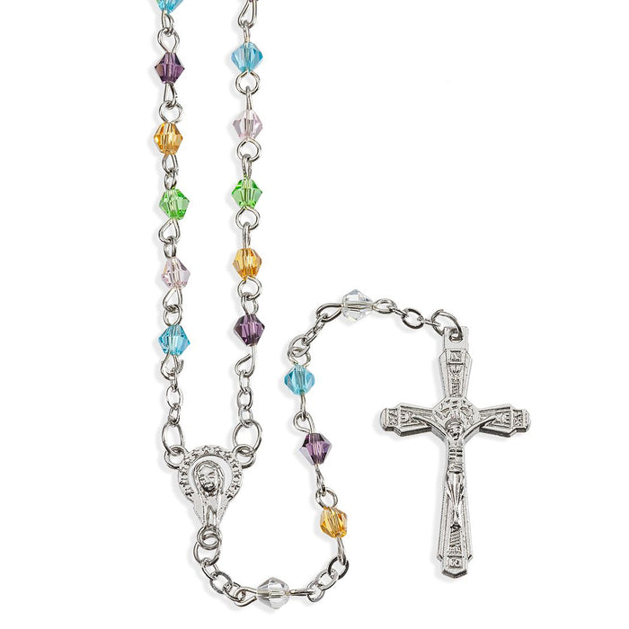 Rosary 4mm Multicolor Bicone Crystal Beads
