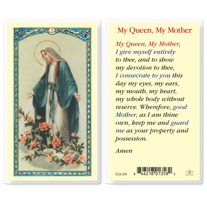 My Queen My Mother Holy Card