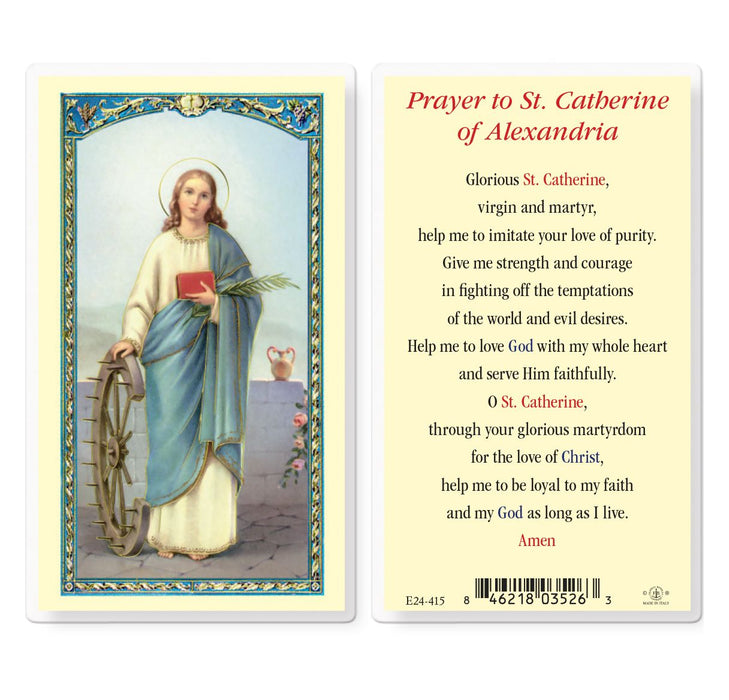 St Catherine of Alexandria Holy Card