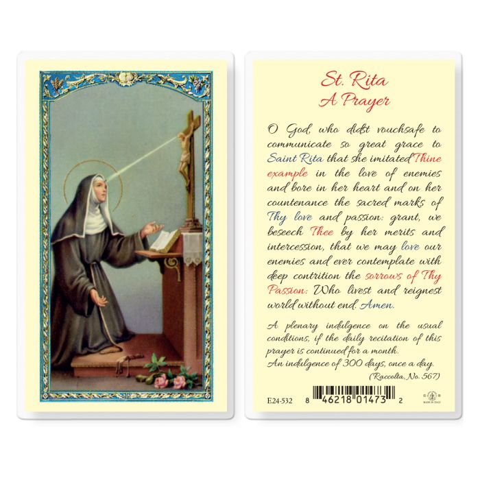 St Rita Holy Card