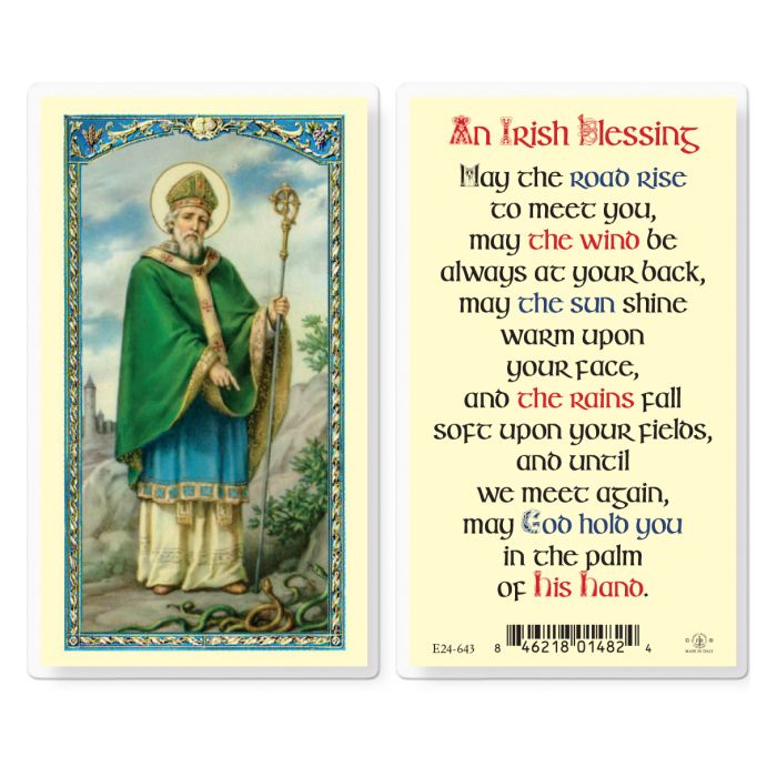St Patrick Irish Blessing Holy Card
