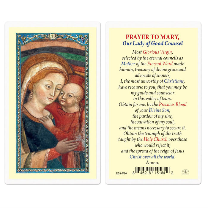 Our Lady of Good Council Holy Card