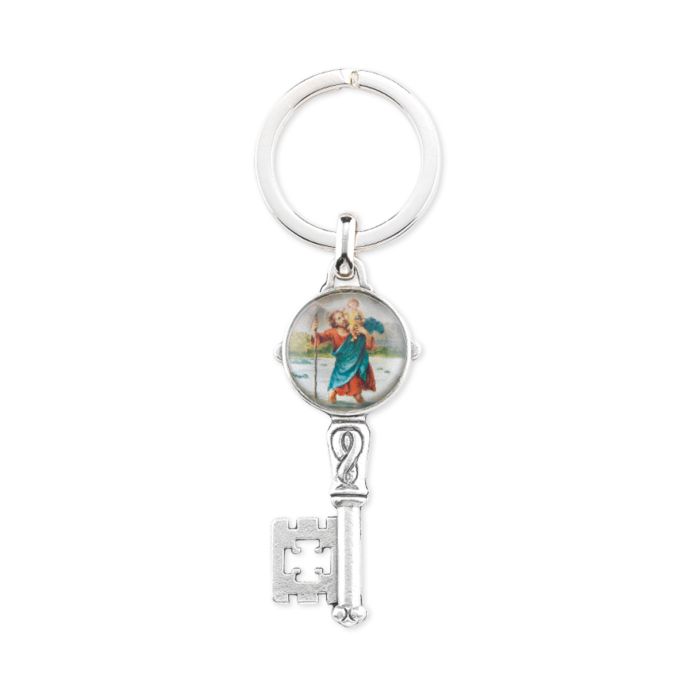 St Christopher Epoxied Image Keychain
