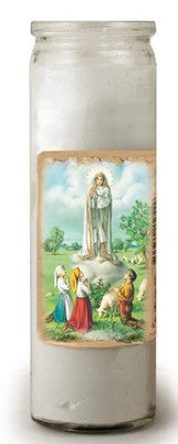 OUR LADY OF FATIMA 3-DAY CANDLE 8.25"