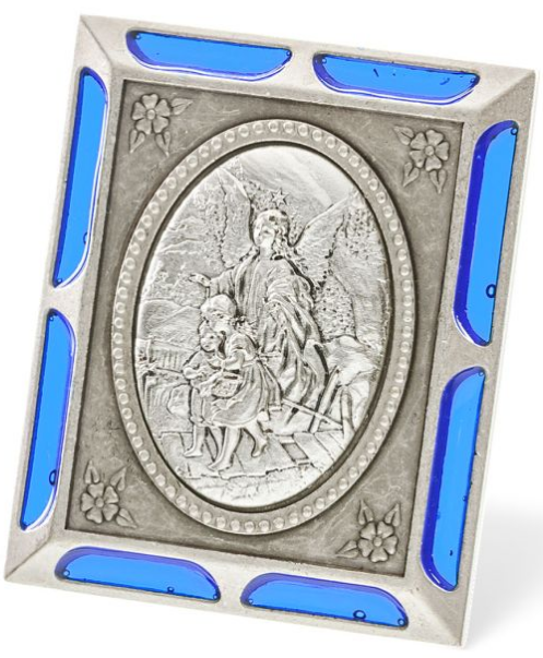 ICON - GUARDIAN ANGEL - HOLY CARD - BLUE ACCENTS