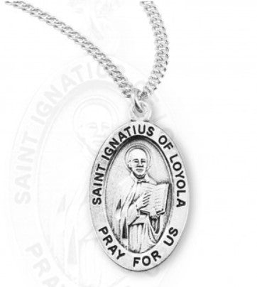 ST IGNATIUS LOYOLA - PEWTER ON 18" CHAIN