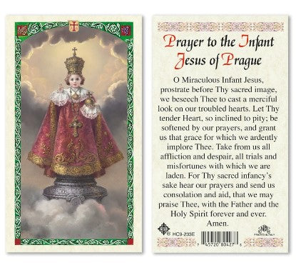 PRAYER TO INFANT OF PRAGUE PRAYER CARD ENGLISH