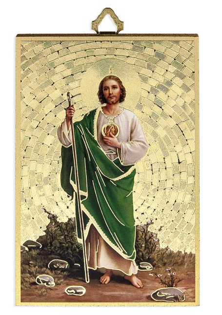 St Jude 4" x 6"  Gold Foil Mosaic Plaque