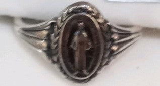 Ring Miraculous Medal Sterling Silver Size 8