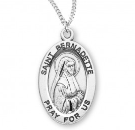 ST BERNADETTE  - SS OVAL  - 18" CHAIN