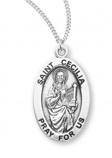 ST CECILIA  - SS OVAL  - 18" CHAIN