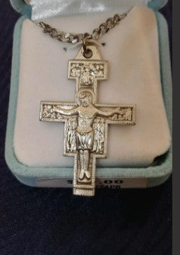 SAN DAMIANO WITH PRAYER ON THE BACK - SS - 24" CHAIN