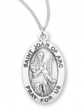 ST JOAN OF ARC  - SS OVAL  - 18" CHAIN