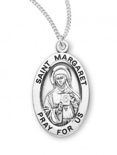 ST MARGARET  - SS OVAL  - 18" CHAIN