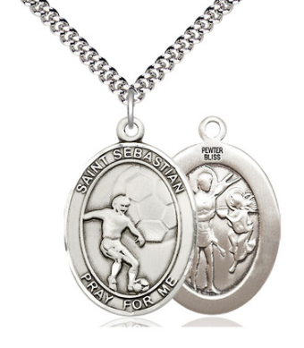 SOCCER - PEWTER ST SEBASTIAN ON 24" CHAIN