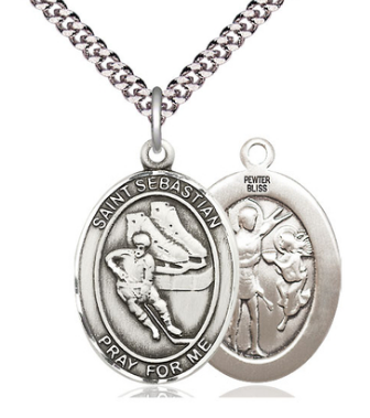 HOCKEY - PEWTER ST SEBASTIAN ON 24" CHAIN