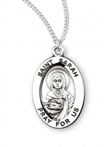 ST SARAH  - SS OVAL  - 18" CHAIN