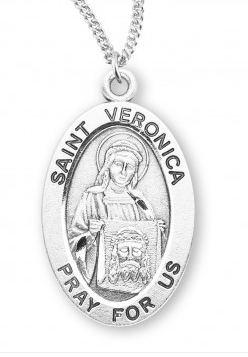 ST VERONICA  - SS OVAL  - 18" RHODIUM-PLATED CHAIN