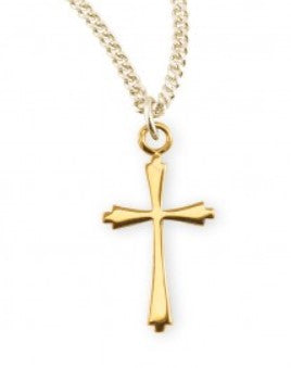 Cross Gold Over Sterling Silver 18" chain