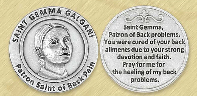 HEALING SAINT TOKEN - ST GEMMA GALGANI - BACK PAIN