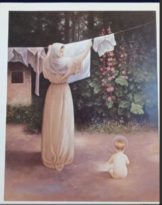 Polish Mary Hanging Clothes 'Wash Day' Print