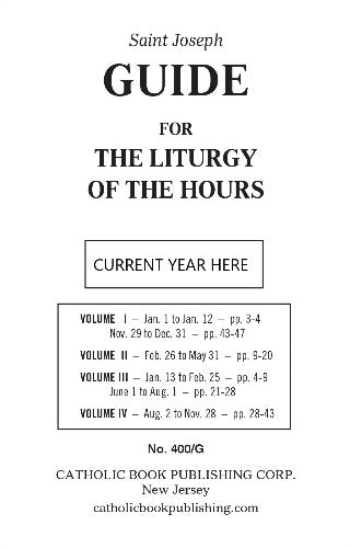 GUIDE - 2025 4 VOL LITURGY OF HOURS