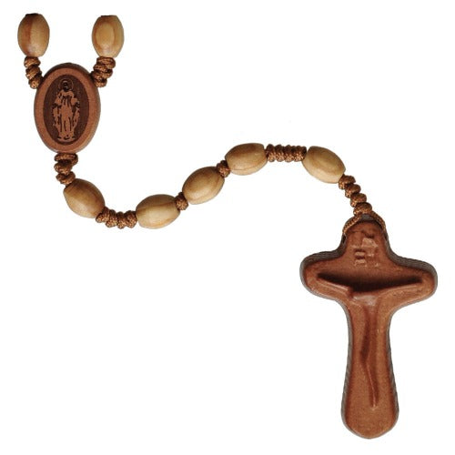 ROSARY - 8mm PINEWOOD OVALS