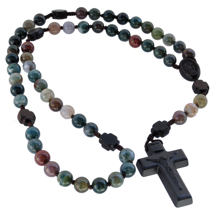 ROSARY - MULTICOLOR ONYX & JUJUBE WOOD - 8MM