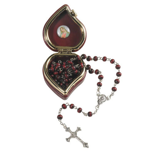 Rose-Scented Rosary with Heart Shaped Case