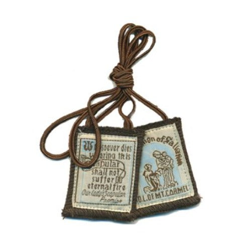 BROWN SCAPULAR WITH BROWN CORD