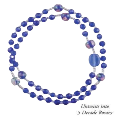 ROSARY BRACELET - 5 DECADE SAPPHIRE CRYSTAL TWIST