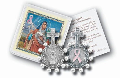 ROSARY RING & PRAYER CARD - ST AGATHA